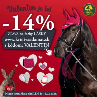 💕 Valentín je tu a s ním aj zľava -14 % na všetky produkty vo farbách LÁSKY! 🐎🐔🐰 👉 Jazdecké potreby, kŕmidlá, napájačky a...